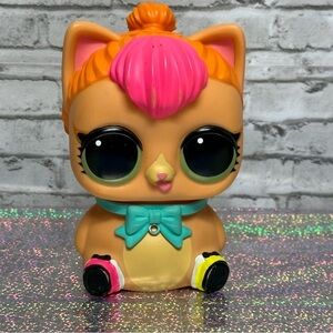 L.O.L. Surprise! LOL NEON KITTY Biggie Pet Coin Bank with Collar 7 Inches